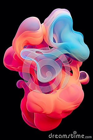 Close-up view of a colorful splash of paint in water, showcasing the vibrant and artistic expression of liquid in motion. Stock Photo
