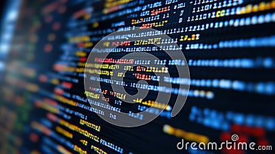 Close-up View of Computer Code Stock Photo