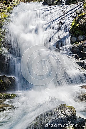 A Close-up view of Crabtree Falls in the Blue Ridge Mountains of Virginia, USA Stock Photo