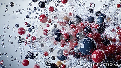 Close-up view of dynamic polymer interactions in material science exploring properties in action Stock Photo