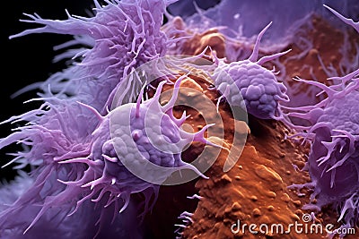 Microscopic view of Nipah virus particle Stock Photo