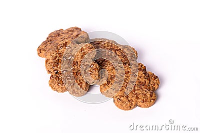 Fresh diet cookies isolated on the white background Stock Photo