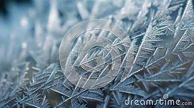 a close up view of a frosted window with a blurry image of leaves on the outside of the window and the inside of the glass Stock Photo