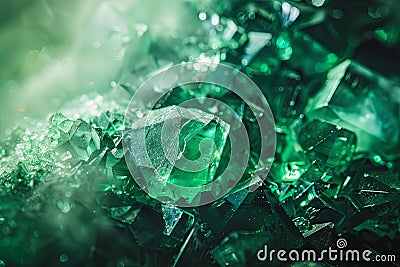 Close Up View of Green Crystals Stock Photo