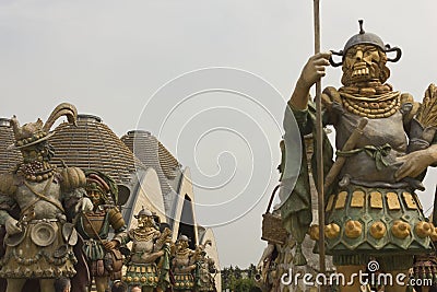 Close up view of group of food warriors statues Editorial Stock Photo