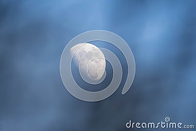 Close up view of a half bright moon Stock Photo