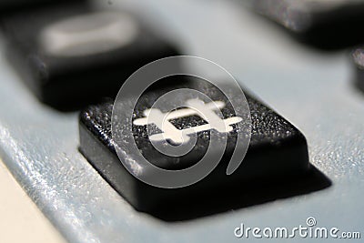 Close up view of a hashtag button Stock Photo