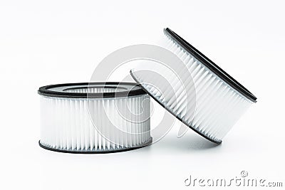 Close-up view of the hepa filters isolated on the white background Stock Photo