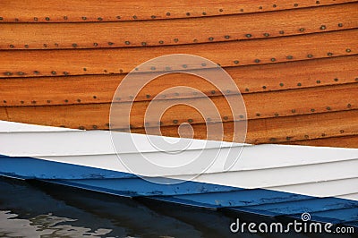 Close up view of the hull of a fishing boat Stock Photo