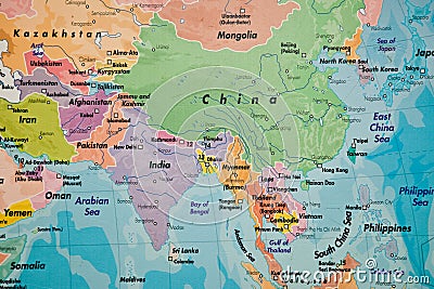 Map of Asia Stock Photo