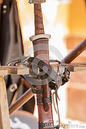 Medieval sword detail Stock Photo