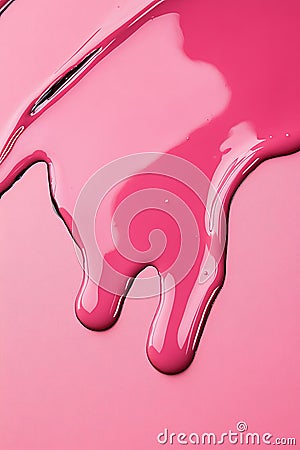 Close-Up View of Melted Pink Liquid Blob on Smooth Surface Emphasizing Bold Color and Texture Stock Photo