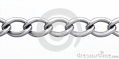 A close-up view of a metallic chain, showcasing its shiny, interlocking links Stock Photo