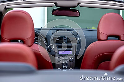 Close up view of a modern convertible car detail Stock Photo