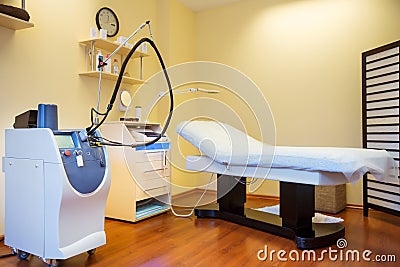 Close-up view of modern cosmetology equipment for laser skin care. Cosmetology and SPA concept Stock Photo