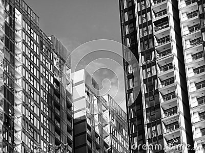 Close-up View of modern towerblocks and sky in Vietnam Stock Photo