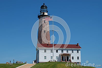 Montauk Point lighthouse at Long Island, New York Editorial Stock Photo