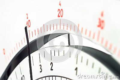 Analog measure tool multimeter scale with pointer Stock Photo