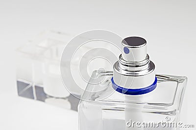 Close-up view of a perfume bottle sprayer open Stock Photo