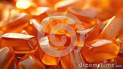 A close-up view of a pile of orange candy. Perfect for adding a pop of color to any project Stock Photo