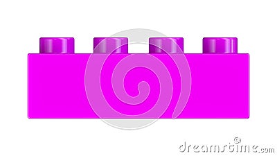 Close Up View of a Pink Plastic Lego Block Isolated on a White Background. Stock Photo