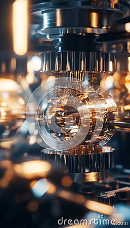 Close up view of qubits in a quantum circuit a realistic representation of quantum computing Stock Photo
