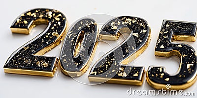 Close-up view of several golden numbers, ideal for use in designs and compositions where numeric values are important Stock Photo
