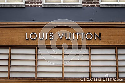 Close up view of signage of French fashion house Editorial Stock Photo