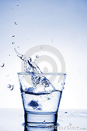 Close up view of the splash in water Stock Photo