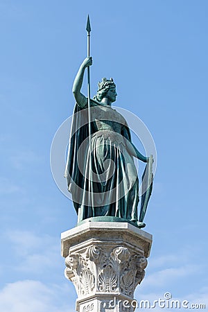 Close up view of the staute of Berna the patron saint and symbol of the city of Bern Stock Photo