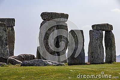 Close up view of Stonehenge in Wiltshire, England. Stock Photo