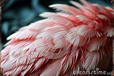 A close-up view of vibrant pink feathers, showcasing intricate textures and soft gradients, creating a delicate and artistic Stock Photo