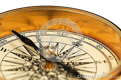 Close-up view of the vintage compass Stock Photo