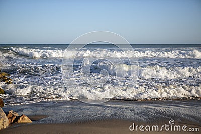 close up view of waves near the shore Stock Photo