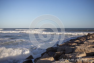 close up view of waves near the shore Stock Photo