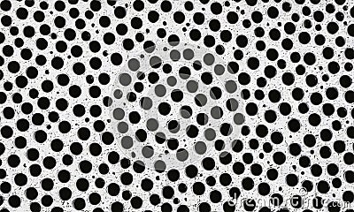 close-up view white surface with pattern black dots, creating sense depth and texture. Stock Photo