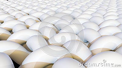 close-up view of white threads woven together Stock Photo