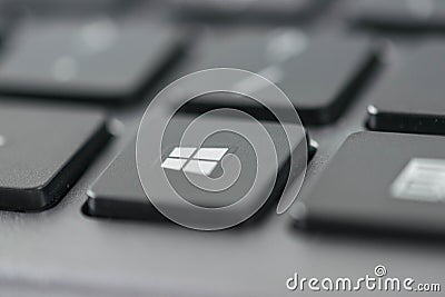 Close up view of windows icon on a computer keyboard keys Editorial Stock Photo