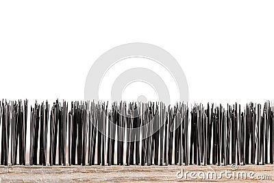 Close up view of wooden cleaning brush Stock Photo