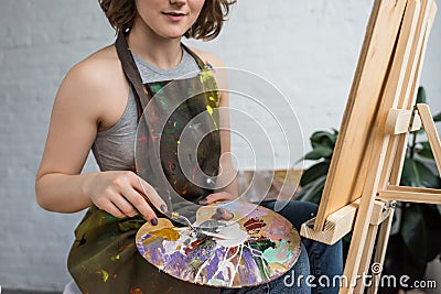 Close-up view of young creative girl Stock Photo