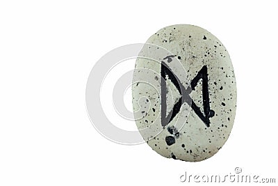 close-up of Viking stone runes,dagaz Stock Photo