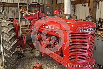 Close-up Vintage Farmall Model H Farm Tractor Editorial Stock Photo