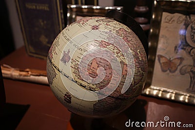 Close up of vintage old style globe Stock Photo