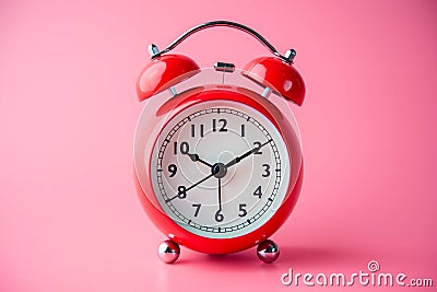 Close up of a vintage red bell clock Stock Photo