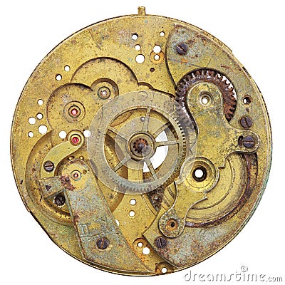 Close-up of a vintage rusty clock Stock Photo