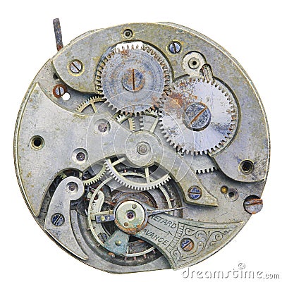 Close-up of a vintage rusty clock Stock Photo