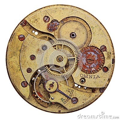 Close-up of a vintage rusty clock Stock Photo