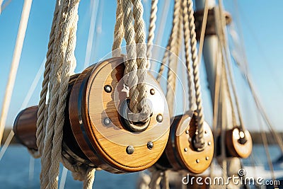 Close-up of a vintage sailing ship Stock Photo