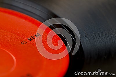 Close-up of Vinyl record music recording support Stock Photo