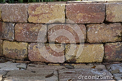 Close up of wall of brick well Stock Photo